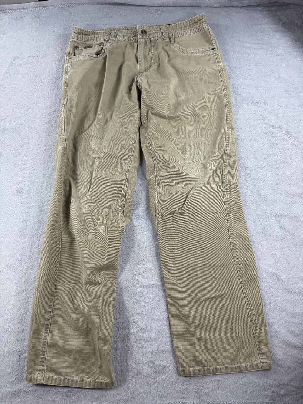 KÜHL Outkast Men's 34x32 Cotton Canvas Pants Khaki Outdoor Work Hiking Outdoor